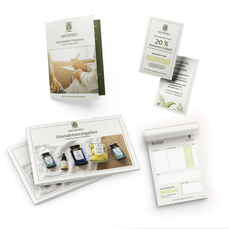 Starterpaket für Therapeuten & medizinische Experten: Produktkatalog, Einnahmeratgeber, Rezeptblock & mehr